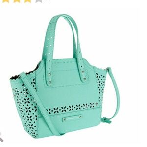 B Makowsky Perdorated Saffiano Mini Tessa Bag